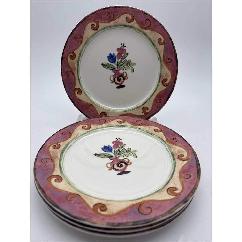Set Of 4 Country Vista By Studio Nove 7 5/8" Bread And Butter Plates HK106